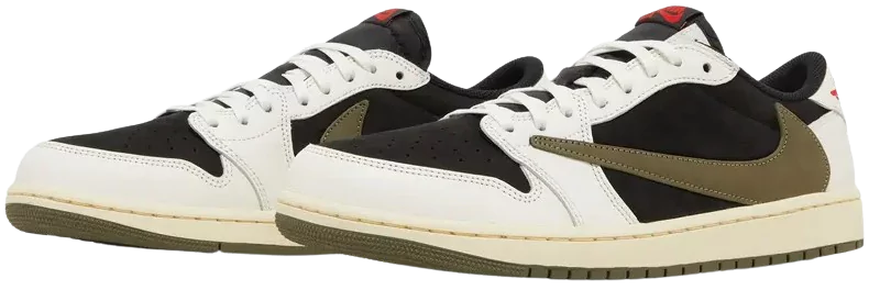 Side View of Jordan 1 Retro Low OG SP Travis Scott Olive